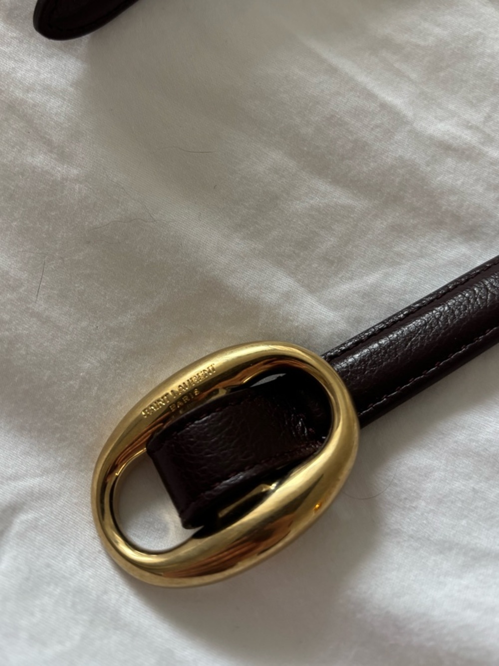 Saint Laurent Leather Belt in color Grape - Picture 2 of 6